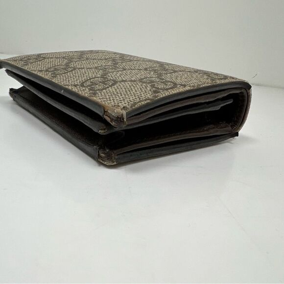 Auth Gucci Surpreme Bifold PVC Leather Beige Wallet - Picture 7 of 13